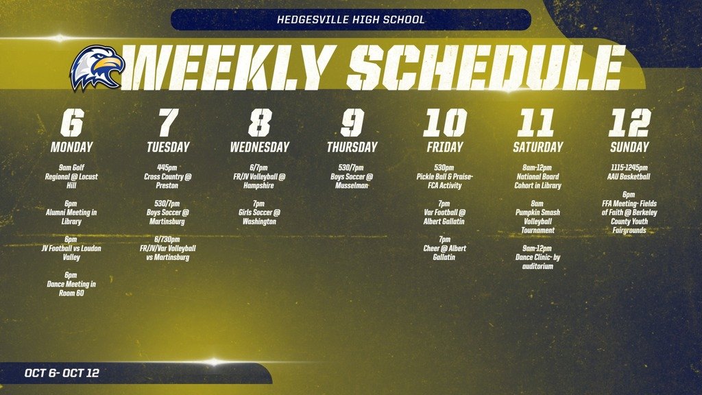 Busy week ahead! Come out and support the Eagles!