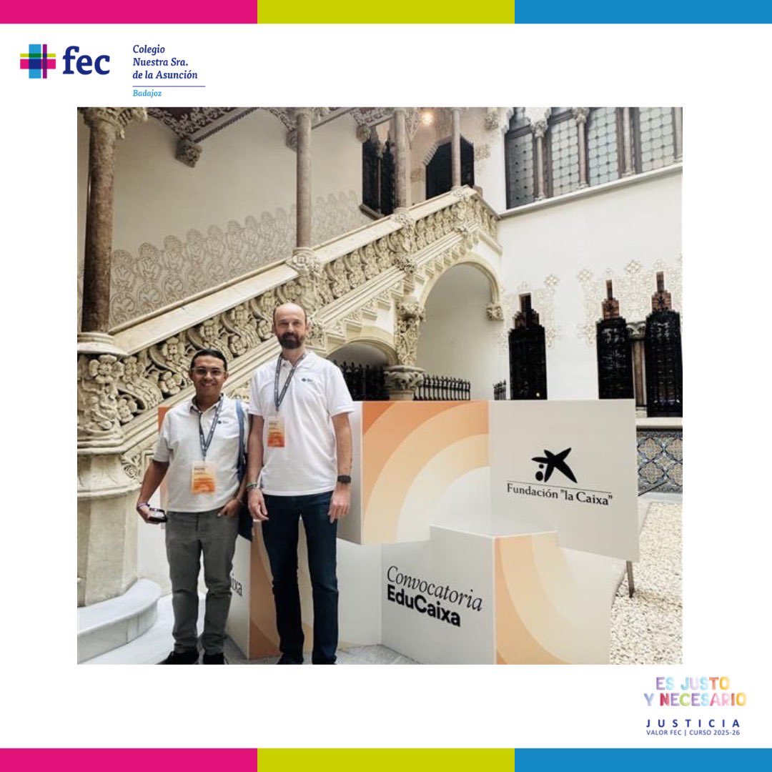 ¡Estamos de celebración!🎉 
Nuestro Colegio ha sido seleccionado para la Convocatoria EduCaixa 2025✅ 
Además, nuestros compañeros Alejandro y José asisten a una formación dentro del programa🙌 

Gracias a toda la comunidad educativa por hacerlo posible.
<a href="/Educaixa/">EduCaixa</a> <a href="/colegiosfec/">FEC (Fundación Educación Católica)</a>