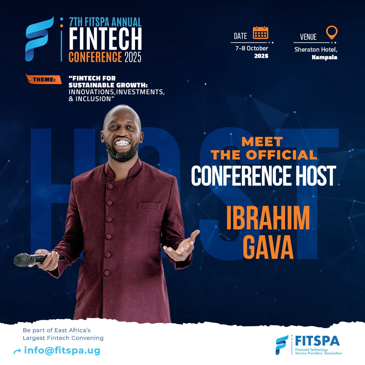 FitspaUG's tweet photo. #MeetTheHost: Bringing the vibes to the money talks is none other than Ibrahim Gava👏🏾👏🏾👏🏾👏🏾
See you all tomorrow at the biggest fintech conference of the year.💃🏽✨😌
#FAFC2025 #fintechconference #fitspaconference #fintech #thefutureoffintech https://t.co/pZ49yEG6ya