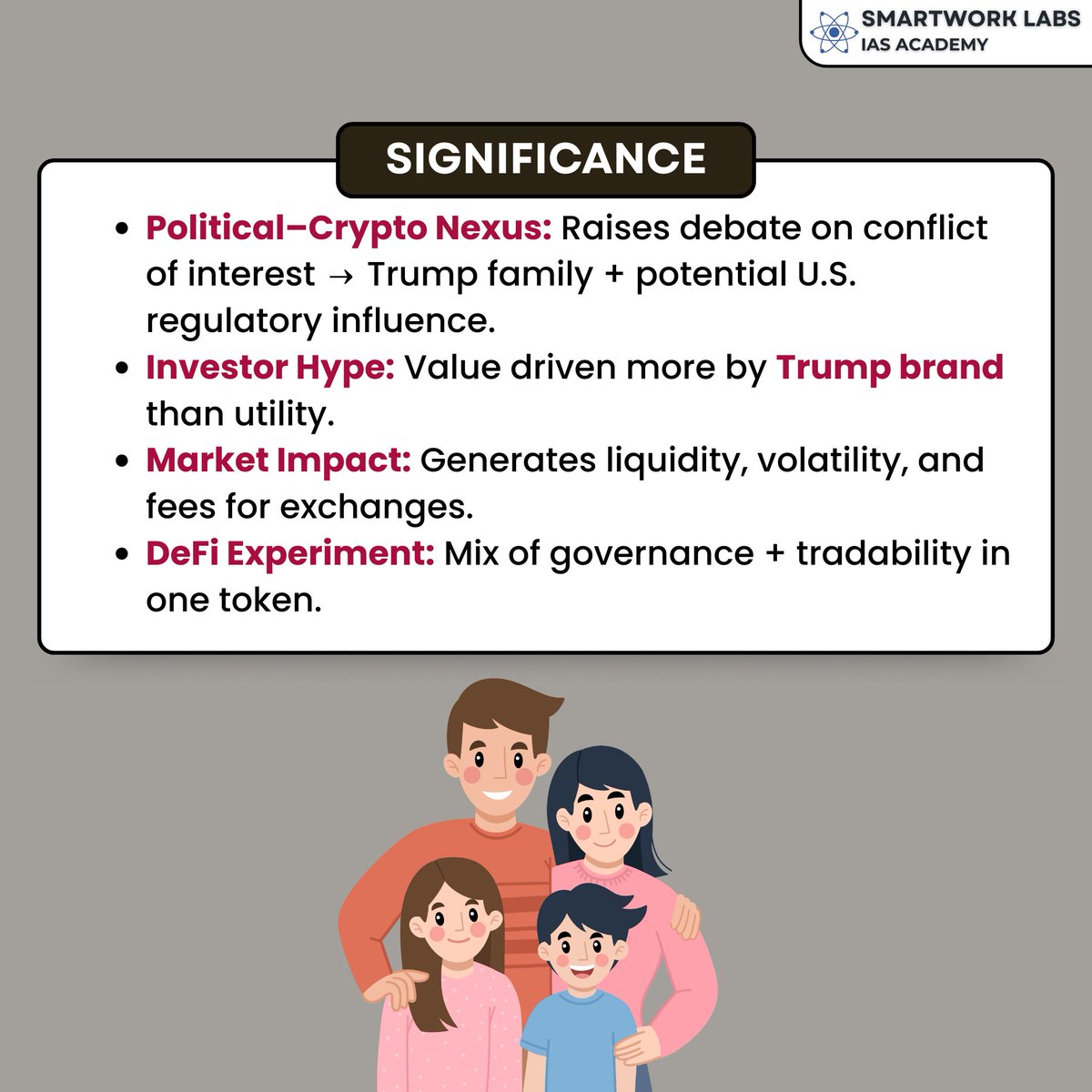 Smartwork_Labs's tweet image. 💰 Trump-backed Crypto Goes Live!
🇺🇸 World Liberty Financial ($WLFI) — the Trump family’s DeFi token — now trades on Binance, OKX, Bybit &amp;amp; KuCoin.
#WLFI #CryptoNews #TrumpCrypto #DeFi #Binance #OKX #Bybit #KuCoin #Blockchain #CryptoMarkets #CryptoTrading #UPSC2026 #SmartworkLabs