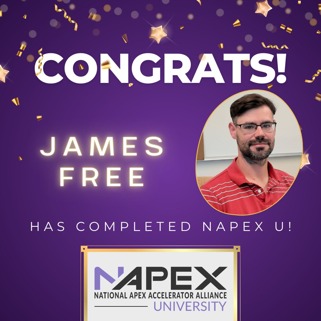 Help us celebrate James Free, who recently completed the NAPEX U program!
James joined the Government Agency Coordination Office (GACO) in early 2024 is making a meaningful impact in the Greater Pittsburgh region by helping businesses.