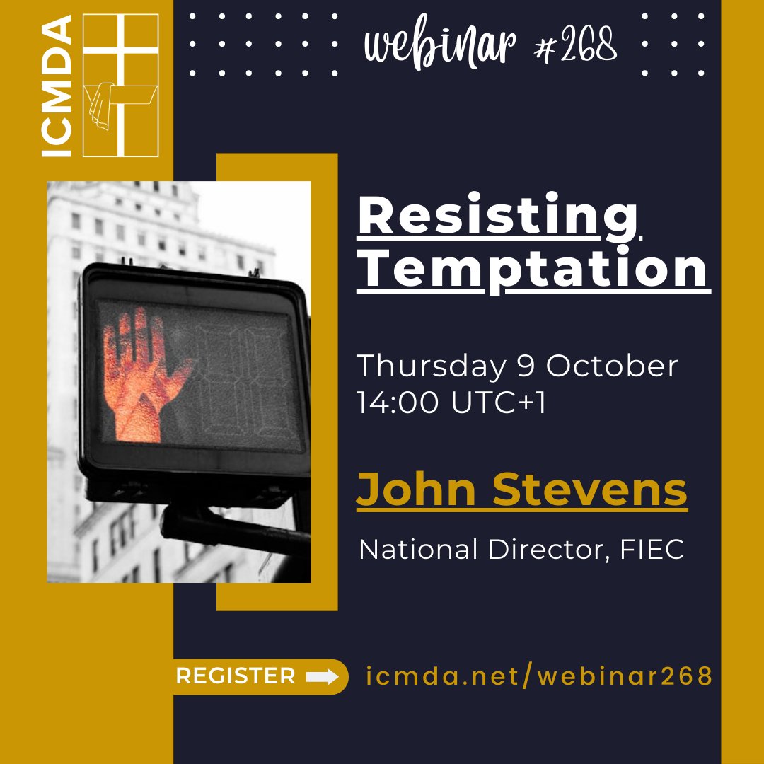 icmdanet's tweet image. What does the victorious Christian life look like?

Join this week&apos;s webinar with John Stevens from @theFIEC to be encouraged in the fight against sin and to be reminded of the glorious promises of freedom in the gospel of the Lord Jesus Christ.

Register at…