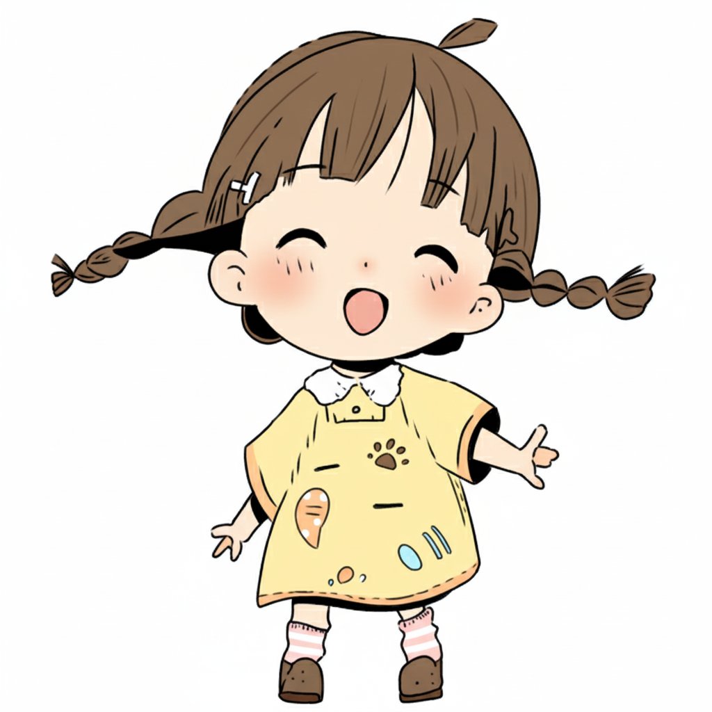 今日も一日お疲れ様✨
この笑顔、見てるだけで元気が出てくる！今日もハッピーな一日でですね😊

お気に入りのひよこ柄ワンピでご機嫌みたい🌼

今週ものんびり行きましょう٩( 'ω' )و
#かわいい #ちびキャラ #笑顔 #元気が出る #ゆるいイラスト #模写