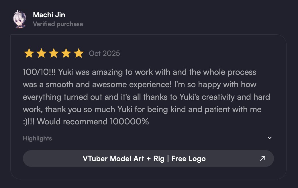yukikaedeart's tweet image. AAAAA Thank you so much for your review Machi! I really appreciate it ^^
#VGenComm #VTuber #commission