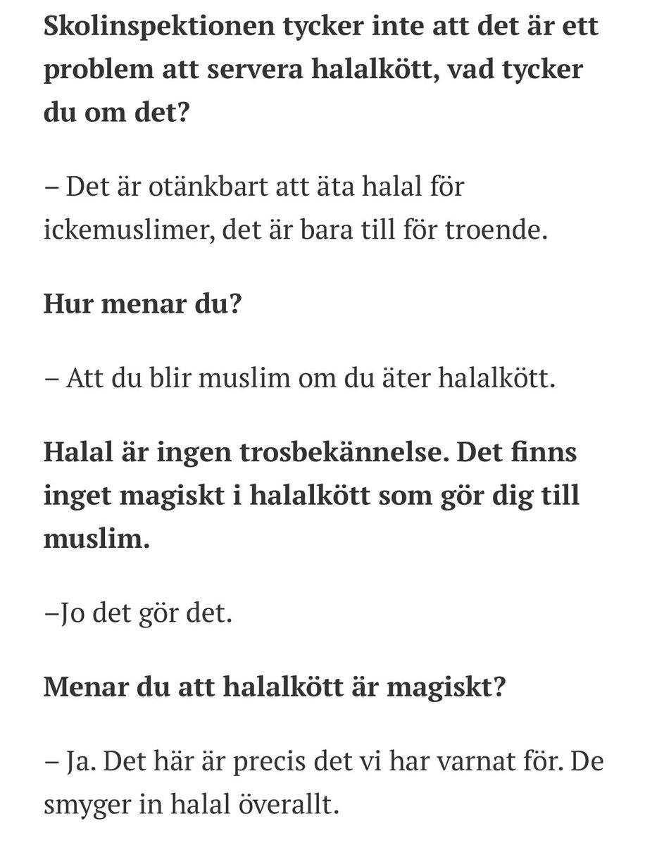 Kommer ni ihåg SD-politikern Michael Öhman som levde i en sagoboksvärld där det fanns magiskt halalkött? 

Han är inte ensam. SD:s Tobias Andersson tror, på fullaste allvar, att man blir ”vänster” om man inte äter kött.