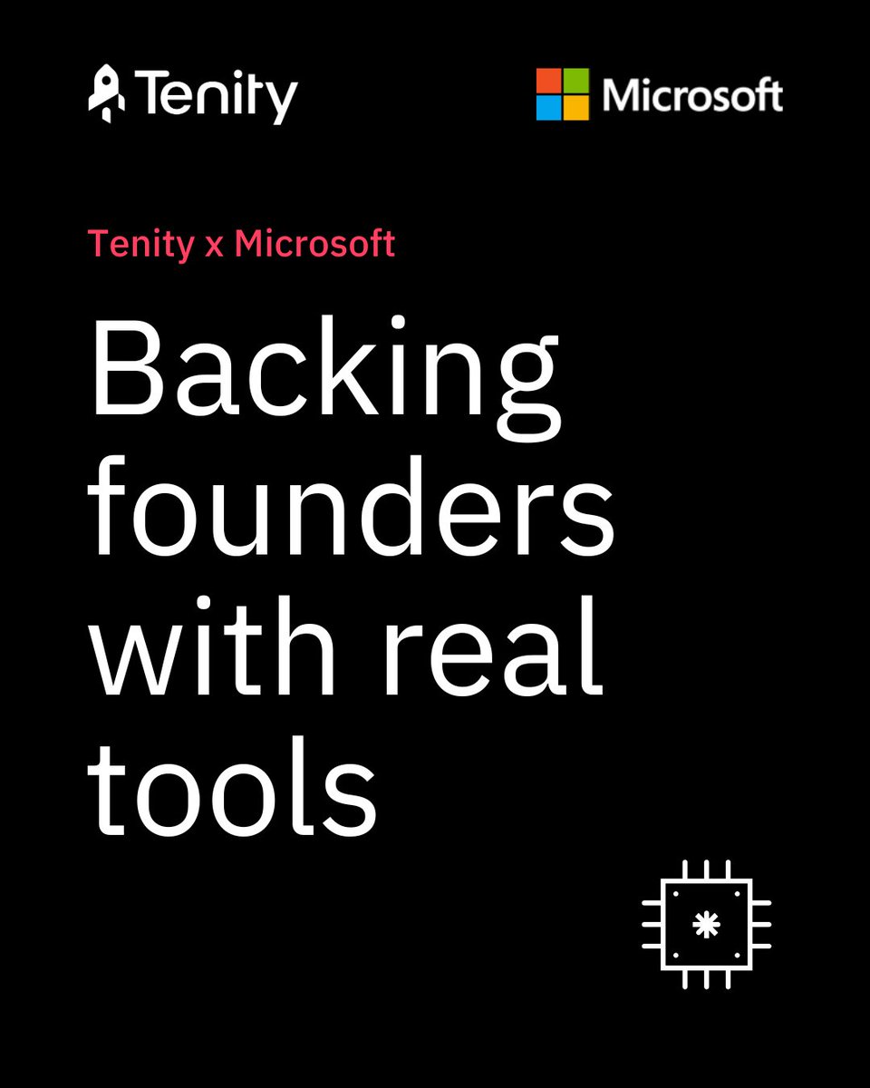 tenity_global's tweet image. Tenity x @Microsoft: Backing founders with real tools 👀

Get hands-on tools and support to build, test, and scale with confidence. 
📄 Links in comment

@msft4startups

#Tenity #MicrosoftForStartups #fintech #startups #AI #venturecapital #digitalhealth