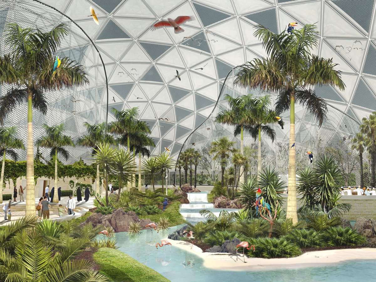 Omrania_KSA's tweet image. King Abdullah International Gardens in Riyadh will be one of the world’s largest temperature-controlled gardens, with biomes tracing plant evolution and showcasing climate zones. A sustainability hub set to open in 2025, aligned with Vision 2030. #KAIG #Riyadh #Sustainability