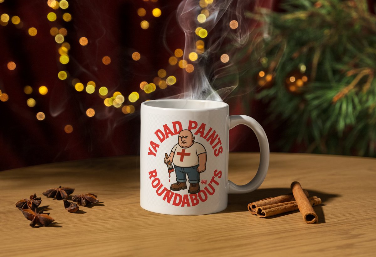 '*NEW!*
'Ya dad paints roundabouts' 909 Art mug.
#FrothingGammon #909art 
909art.co.uk/product-page/y…