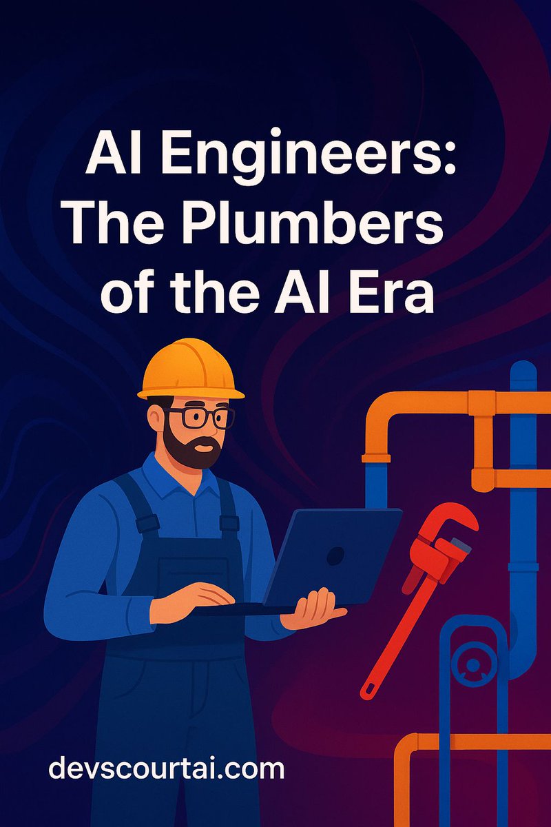 devscourtAI's tweet image. AI engineers are basically new-age plumbers.
We don’t just train models, we connect data pipes, APIs, agents, and infra so things flow.
Less magic, more engineering.
#AIEngineering #MLOps #LLMOps