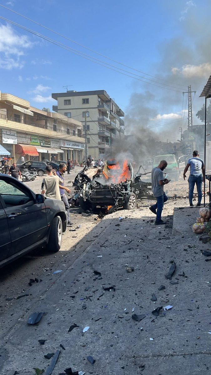 In the middle of the rush, as parents were heading to pick up their kids from school, Israel struck a car in Zibdin, Nabatieh, killing a man and his wife — they were on their way to get their children from school in southern Lebanon.
