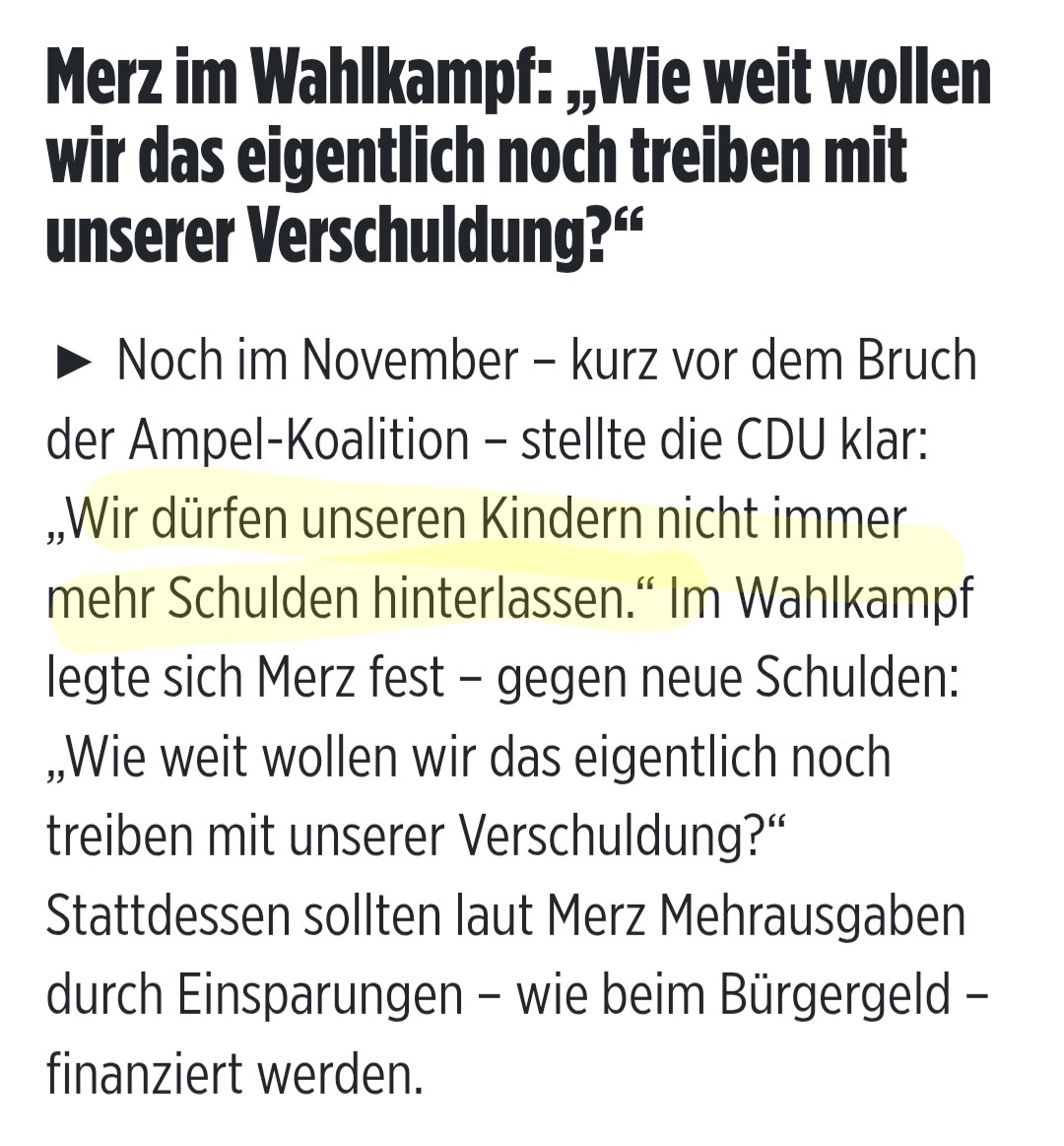 Hirn_aus_Hack's tweet photo. Von „Wir dürfen unseren Kindern nicht immer mehr Schulden hinterlassen", zu 800 Milliarden neuen Schulden, aber die Investitionen in die Infrastruktur und Zukunft bekommen leider schon McDonalds und Burger King, in nur 6 Monaten.
Als Vater ganz schwer zu ertragen.

#MerzRücktritt https://t.co/CMmDSzrzjH