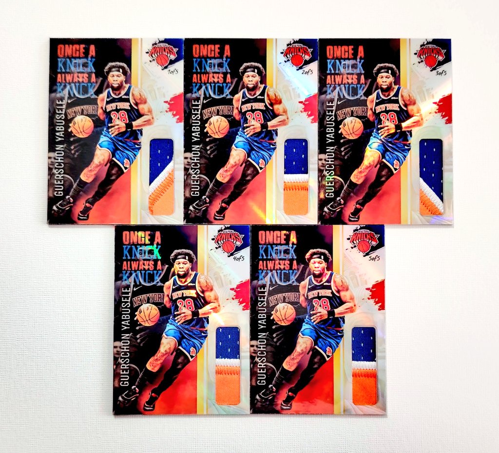 DelambreT's tweet image. 🚨VENTE🚨
GUERSCHON YABUSELE / NEW YORK KNICKS
JERSEY PATCH NUMÉROTÉE /5
20 € /CARTE ( HORS ENVOI)
( La 1/5 et 5/5 sont déjà réservées)
#thehobby #CardsAddict #customcard @nyknicks