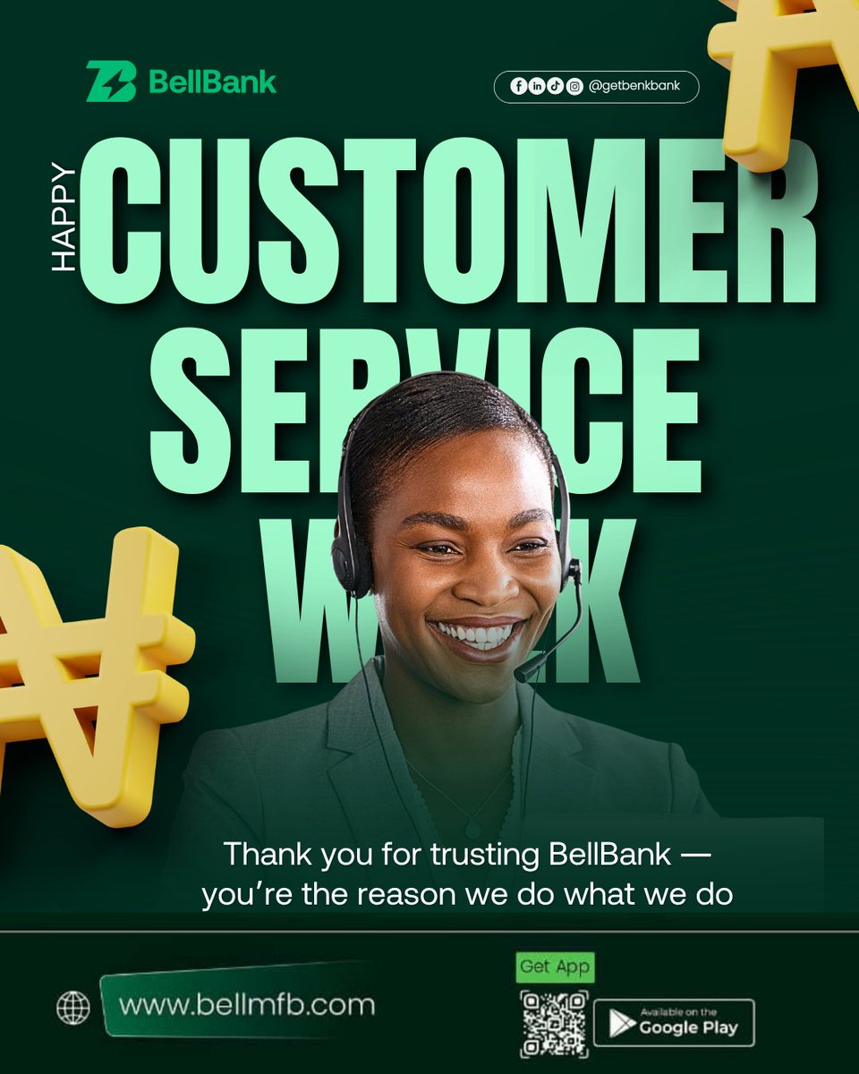 It’s Customer Service Week! 🎉
Big thanks for being part of the BellBank family. We appreciate you!  #BellBank #Customerserviceweek