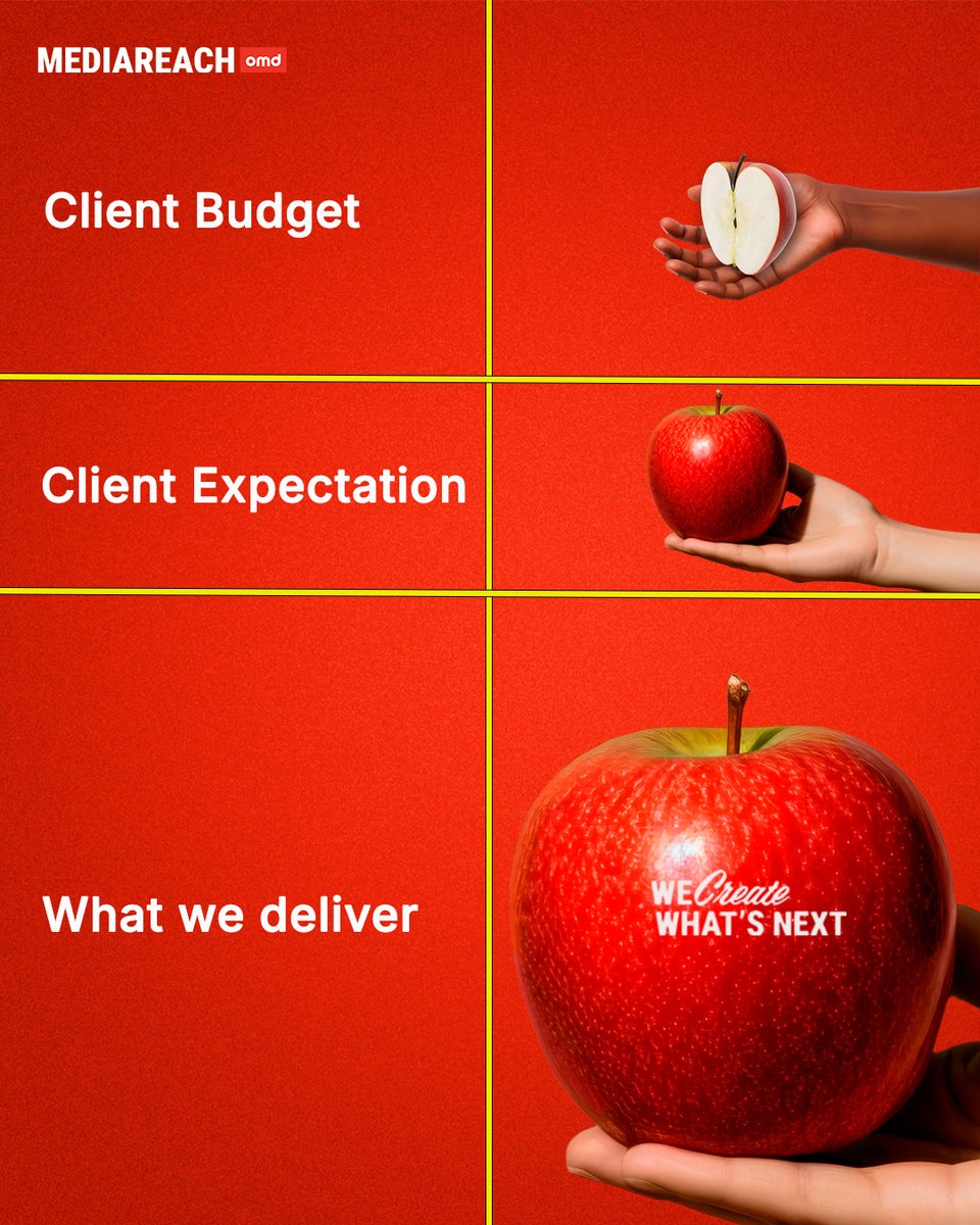 You bring the budget. We deliver the results.

#MediaMotivation #ConsistencyIsKey #MondayMotivate #OMD #MediaReach #WeCreateWhatisNext