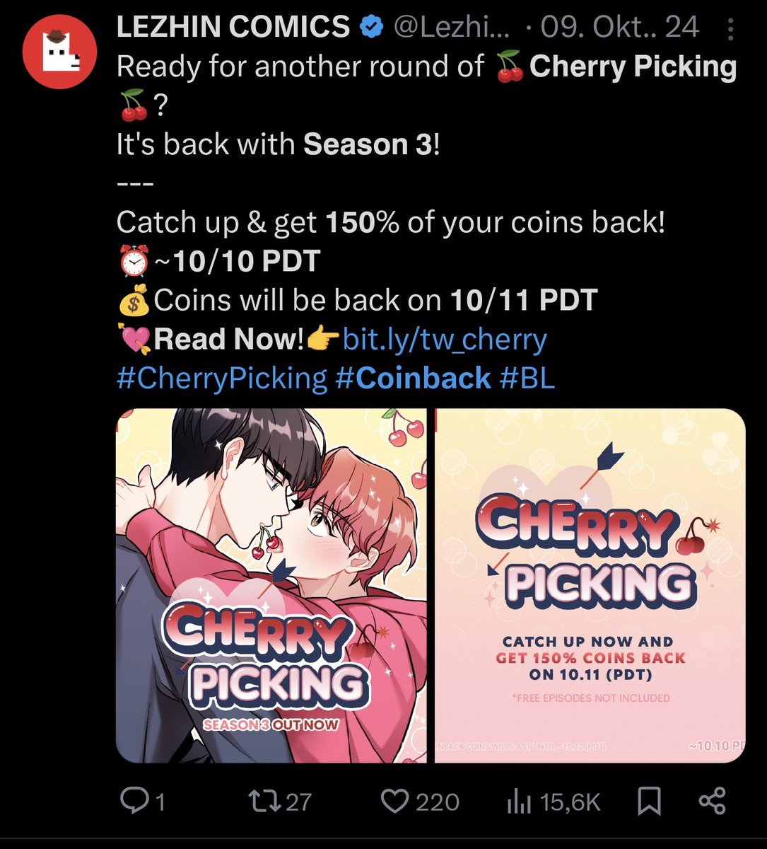 greenmango94452's tweet image. I mean look, I just looked for #coinback in Lezhins Twitter history and the last time was December 2024. There were SO many deals omg. 
I could cry.