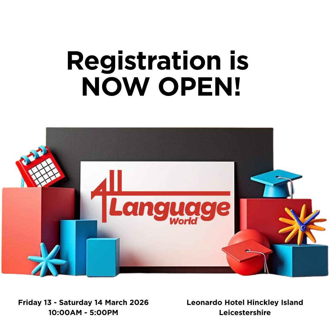 ALL4language's tweet image. 🎉 Registration for #LanguageWorld2026 is OPEN! Join the UK’s top conference for language educators to connect and be inspired. ⚡ Limited spots, grab yours now 👉 delegate-reg.co.uk/lw2026/registr…

#LanguageLovers #CPD #Teaching #Languageteachers