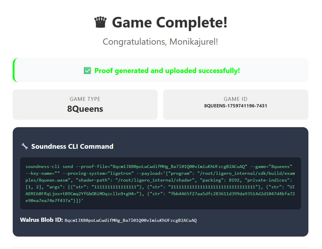 monikayadav1980's tweet photo. π― Proof #17 successfully generated & submitted with soundness-cli π§©β‘
Team Bloop stays unstoppable πͺ repping innovation with @SoundnessLabs π
Zero-knowledge, max impact. Proofs speak louder than words π§ π
#Soundness #ZK #TeamBloop #ProofOfCompute https://t.co/KyDvtW5zpg