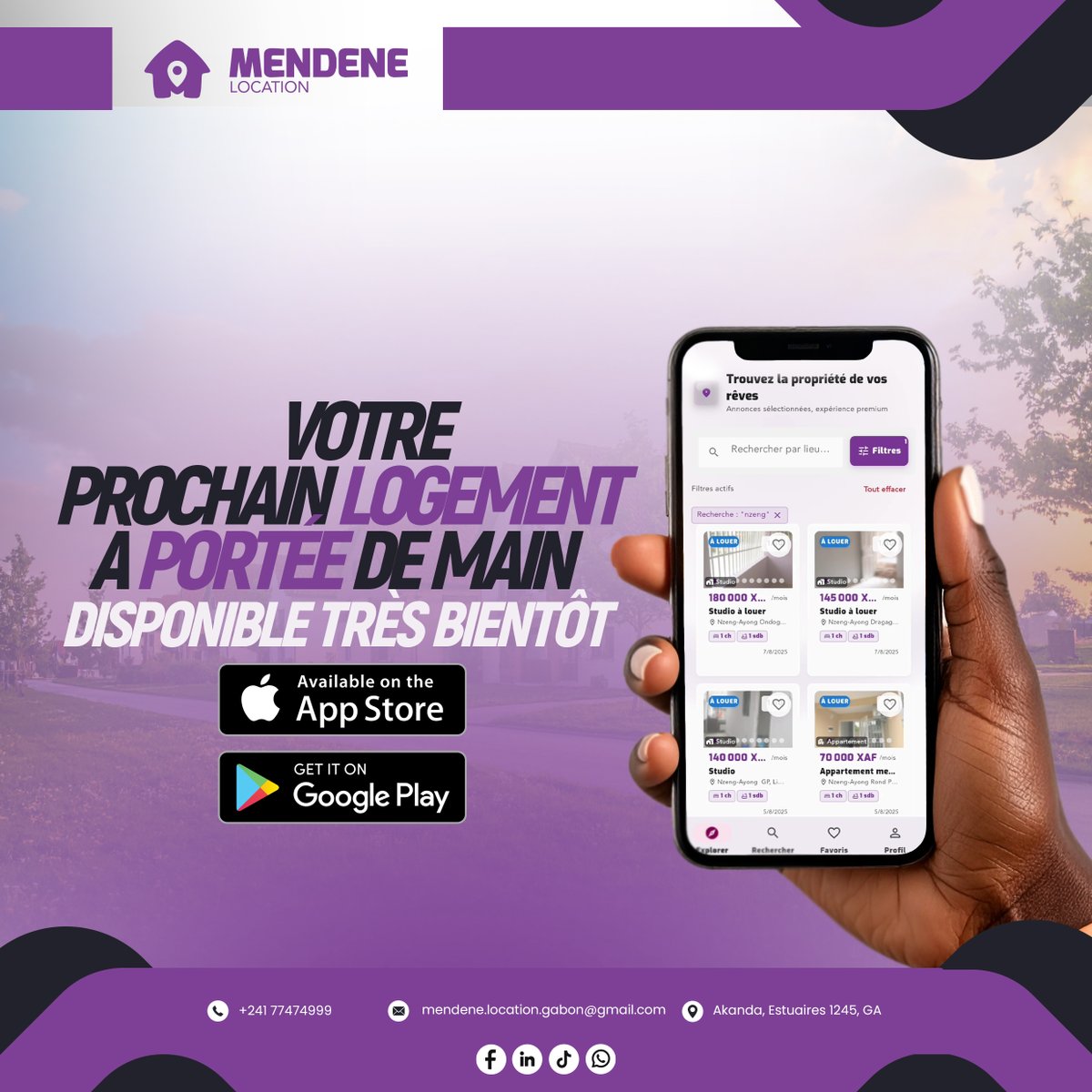 EntreGaboma's tweet image. La Technologie Gabonaise au service de l&apos;immobilier. 

Une solution durable qui bénéficie directement aux propriétaires et aux locataires. Restez connectés, le futur de la location arrive très bientôt ! 100% Gabonais. 100% Confort.
#MendeneLocation #LocationGabon #InnovationTech