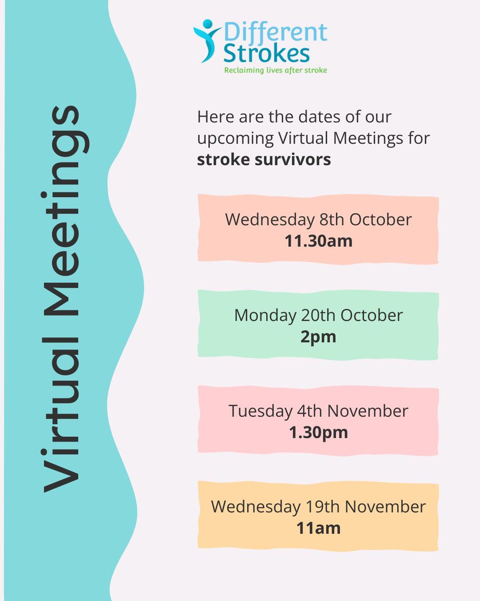 diffstrokes's tweet photo. You don’t have to go through recovery on your own. Our Virtual Meetings are open to all younger stroke survivors and take place twice a month on Zoom: https://t.co/NlzdqcJ6ll 
#StrokeRecovery #PeerSupport #LifeAfterStroke #DifferentStrokesUK #StrokeSurvivors #AphasiaFriendly https://t.co/bCWs9RcaeD