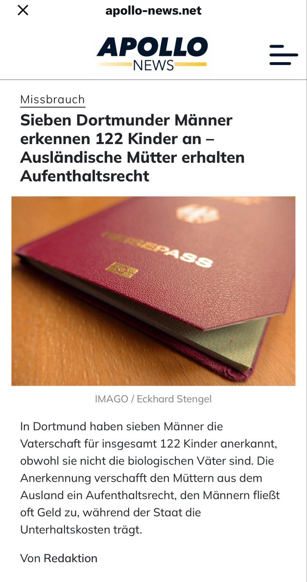 In Dortmund haben sieben Männer für 122 Kinder die Vaterschaft anerkannt, obwohl sie nicht die leiblichen Väter sind. Die Männer bekommen dafür oft mehrere Tausend Euro – eine Art Bezahlung.
Unterhalt müssen sie nicht zahlen, denn der Staat übernimmt die Kosten.
Das heißt: Die