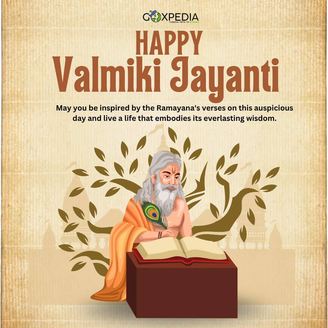 GoXpedia's tweet photo. Honouring Maharishi Valmiki, the great sage and author of the Ramayana, whose wisdom continues to guide humanity toward truth and righteousness. 🙏✨#ValmikiJayanti #maharishivalmiki  #Ramayana https://t.co/rbjsbKOLZV