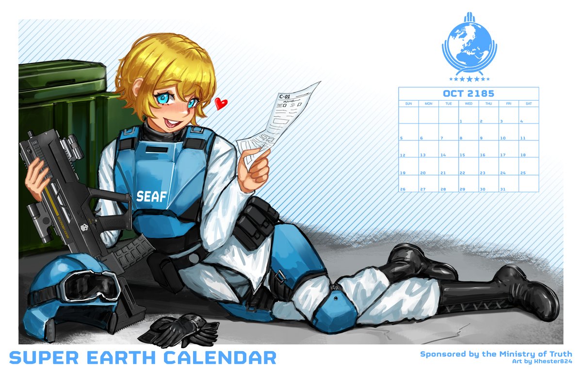 khester824_'s tweet image. SEAF-Chan Super Earth Calendar #Helldivers