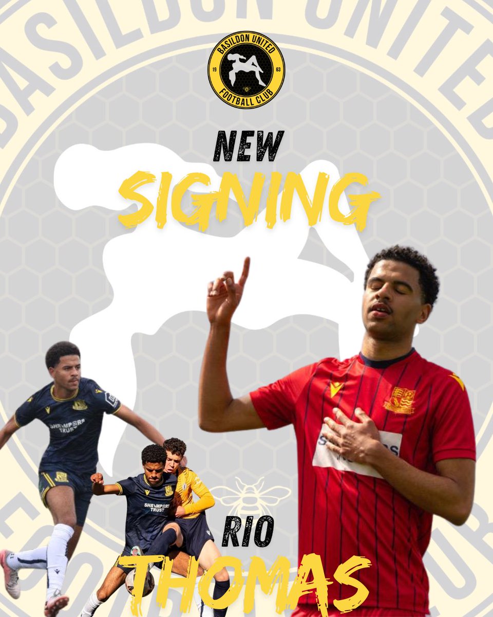 <a href="/BasUtdFC/">Basildon United Football Club 🐝</a> are happy to announce the signing of <a href="/Riothomas08/">Rio Thomas</a> who joins us on loan from <a href="/SUFCYouth/">SUFC Academy</a> 💛🖤