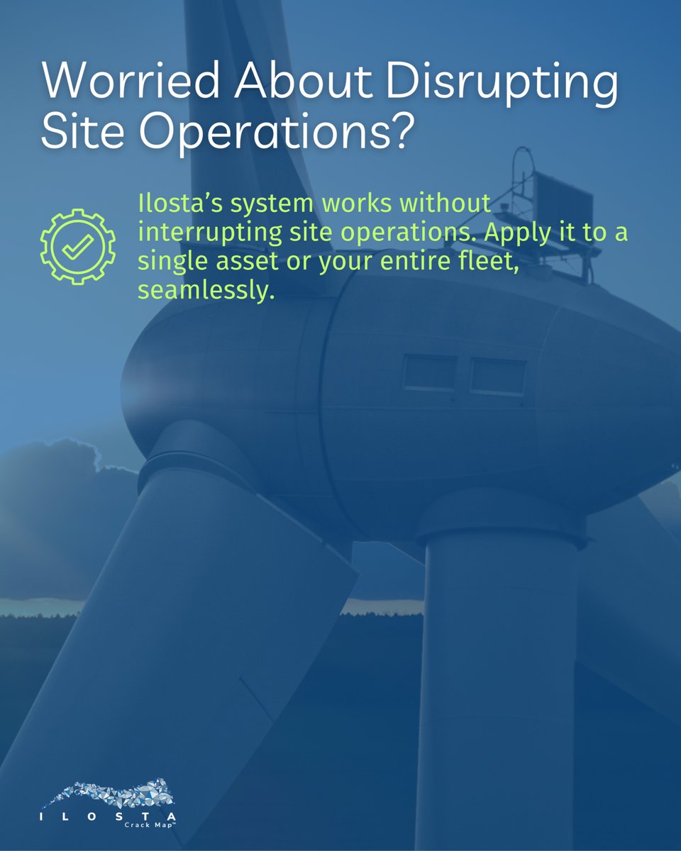 Ilosta_CrackMap's tweet image. For most O&M teams, inspections mean disruption – downtime, delays, and lost production.
Crack Map™ provides accurate, data-driven insights without disrupting operations.
Less downtime. More confidence. Continuous performance.
🔗 ilosta.com
#WindEnergy #Ilosta