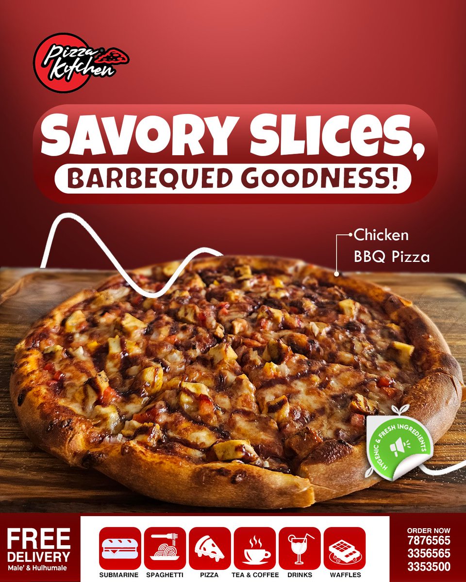 MVPizzaKitchen's tweet image. Savory. Smoky. Satisfying. 💯
🔥 Our Chicken BBQ Pizza brings the heat and the flavor in every bite – loaded with tender chicken and BBQ bliss.
Tag your pizza crew and get it delivered FREE!
#PizzaGoals #BBQLoversUnite