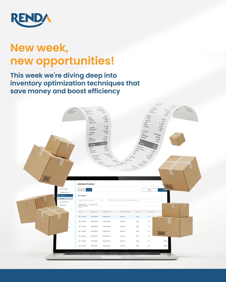 rendaafrica's tweet image. Monday Motivation Mode: ACTIVATED! New week, new chance to optimize your inventory game!
#MondayMotivation #InventoryOptimization #RendaAfrica #BusinessTransformation #OperationalExcellence #WeeklyFocus #LogisticsGoals