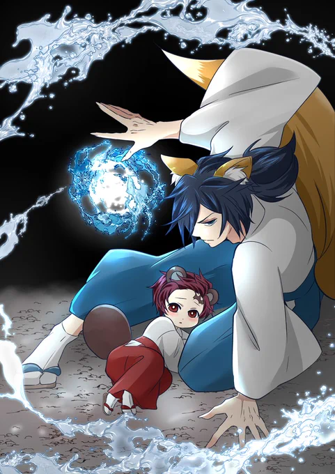 #ひらいて赤ブー 滅の 冨義 × 竈炭郎 【水のせせらぎ、陽たまりの匂い】 継続開催を何卒宜しくお願い致しますm(__)m 7日までのRPが集計されるそうですので ご協力いただけましたら幸いです 再掲で!!!ごめん!!!
