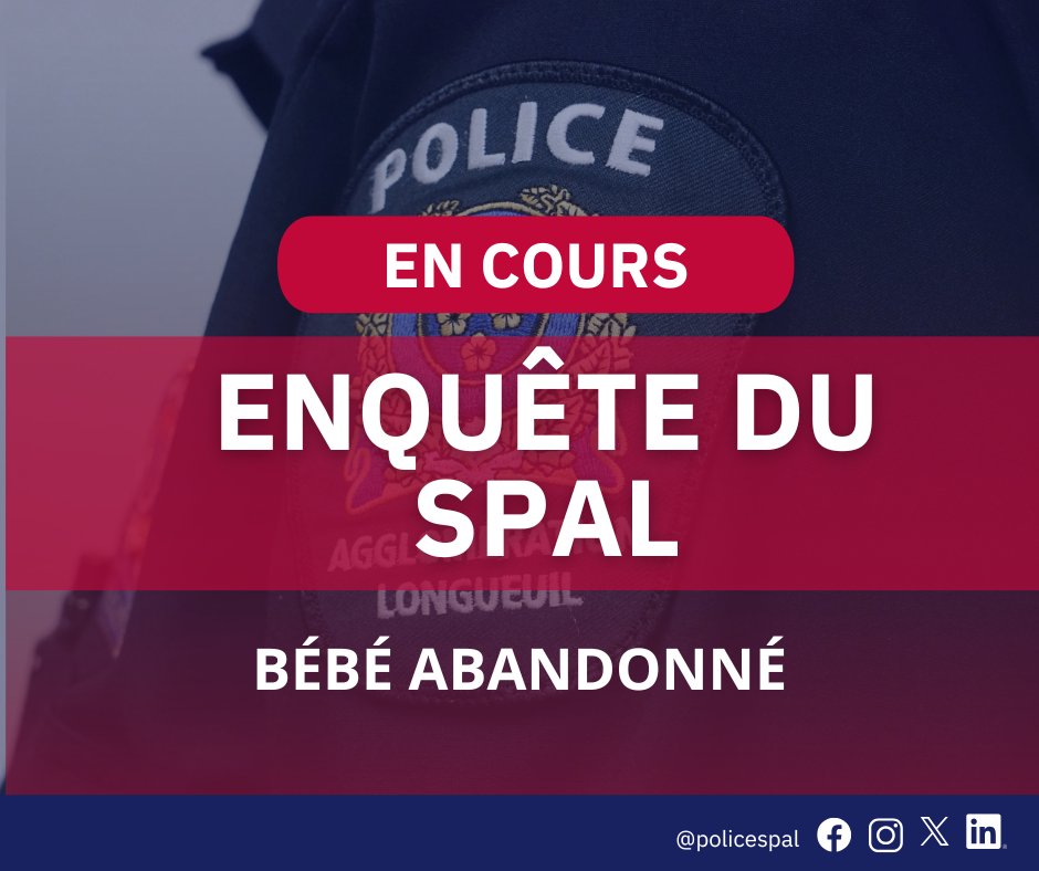Un individu serait venu sonner à la porte d’une résidence située sur la rue Bourgeoys, à Longueuil, hier vers 23 h, et aurait abandonné devant la porte un bébé garçon de 34 semaines de gestation, qui venait de naître.

Détails: facebook.com/PoliceSpal