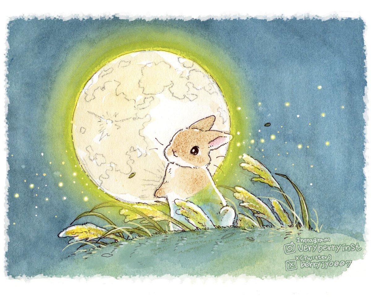 #中秋の名月🌕

飼い主さんへ

元気にしていますか？

こっちで

たくさん

お友だちできたよ