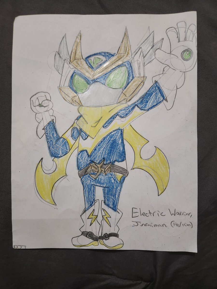 GammaFrost1209's tweet photo. Here is another old character that I repurposed for something new. Jinraiman, the Electric Warrior. #Jinraiman #Robot #Superhero #YakiandYumi #RandomCartoons #Fanart #OC https://t.co/pSea8RBTVW