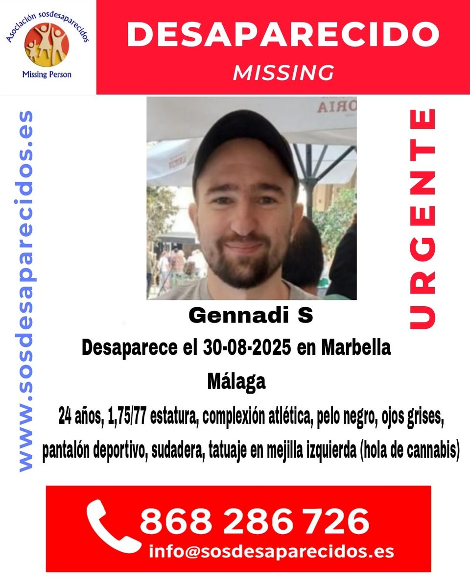 sosdesaparecido's tweet photo. 🆘 DESAPARECIDO
#sosdesaparecidos #Desaparecido #Missing #España #Marbella #Málaga
Síguenos @sosdesaparecido https://t.co/zyGobqT3tP