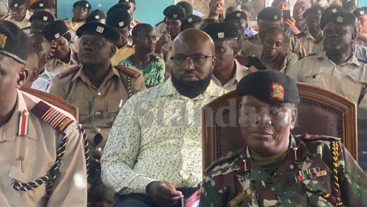 The Principal Secretary for Youth Affairs and the Creative Economy, Fikirini Jacobs, leads Kilifi leaders and residents — among them Woman Representative Getrude Mbeyu, Kilifi North MP Owen Baya, and Ganze MP Kenneth Kazungu — during the rollout of the National Youth