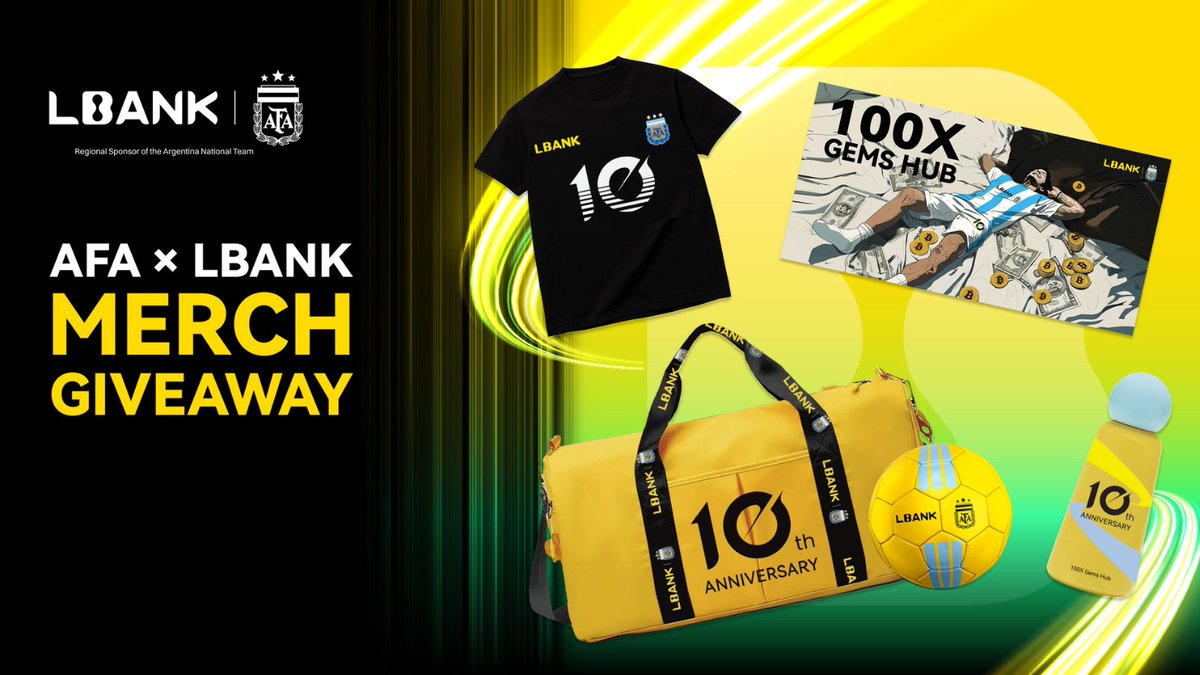 LBank_Exchange's tweet image. 🤯 THE ULTIMATE FOOTBALL GIVEAWAY IS HERE!

Imagine owning this legendary AFA Swag Kit! LBank is giving away 10 of them!

⏳ How to enter (QUICK!):
1. Follow @LBank_Exchange
2. Like &amp;amp; Retweet ，Tag 2 pals
3. Drop your UID + #LBankAfaSwag

🏆 The Ultimate Kit: 
- Custom…