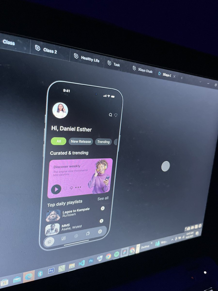 designbyfjay's tweet image. Day 1 ✅
Started my 30-day UI/UX Design Challenge with a music app concept 🎧
Growth starts with consistency 💪
What do you think about this design? 👇
#UIDesign #UXdesign #tech #designer