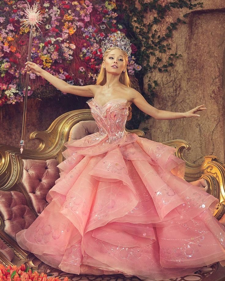 ariana’s dresses in wicked are going to be in the history books 🫧⋆｡˚