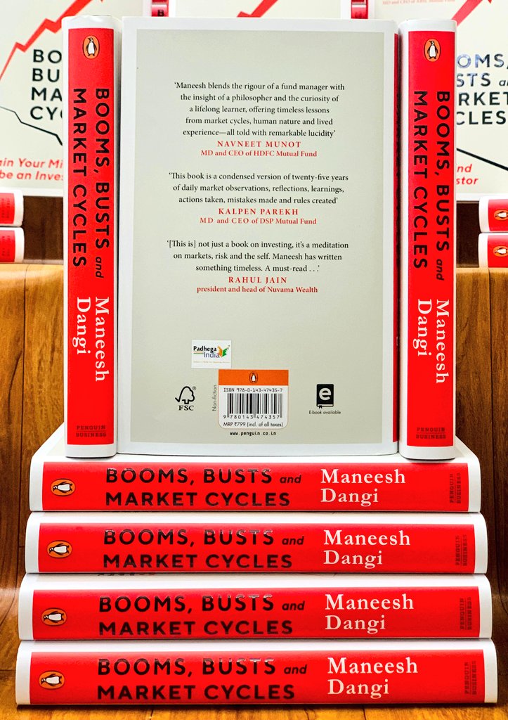 PadhegaIndia_'s tweet image. #NewBookAlert 🪷
Presenting the much-awaited book : Booms, Busts And Market Cycles - Train Your Mind To Be An Investor by Maneesh Dangi (@notarandomwalk), published by @PenguinIndia.
Shipping of Pre-orders begin soon.
#BuyOriginal 💮 #BuyFromPI
Order 👉 padhegaindia.in/product/booms-…
