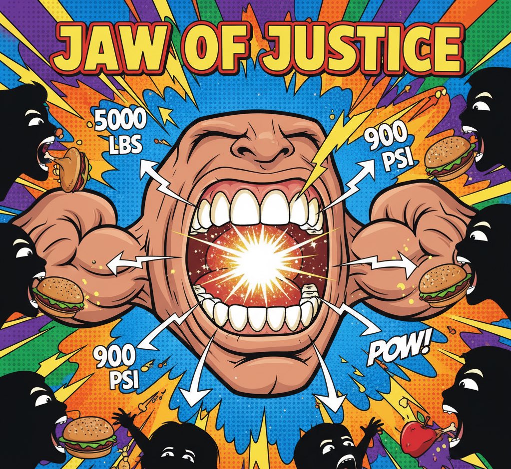 digitellortho's tweet image. Day 7/50 of busting myths about oral health 

🚨 Thought your jaw is weak?? 
You may want to rethink after 👇🏻

Average bite ≈ 120–160 psi, peak record? 975 lbs ~442 kg!!!

Join me as we chew through science, history &amp;amp; jaw-dropping facts.👇🏻
#JawPower #FunScience #DidYouKnow 
1/n