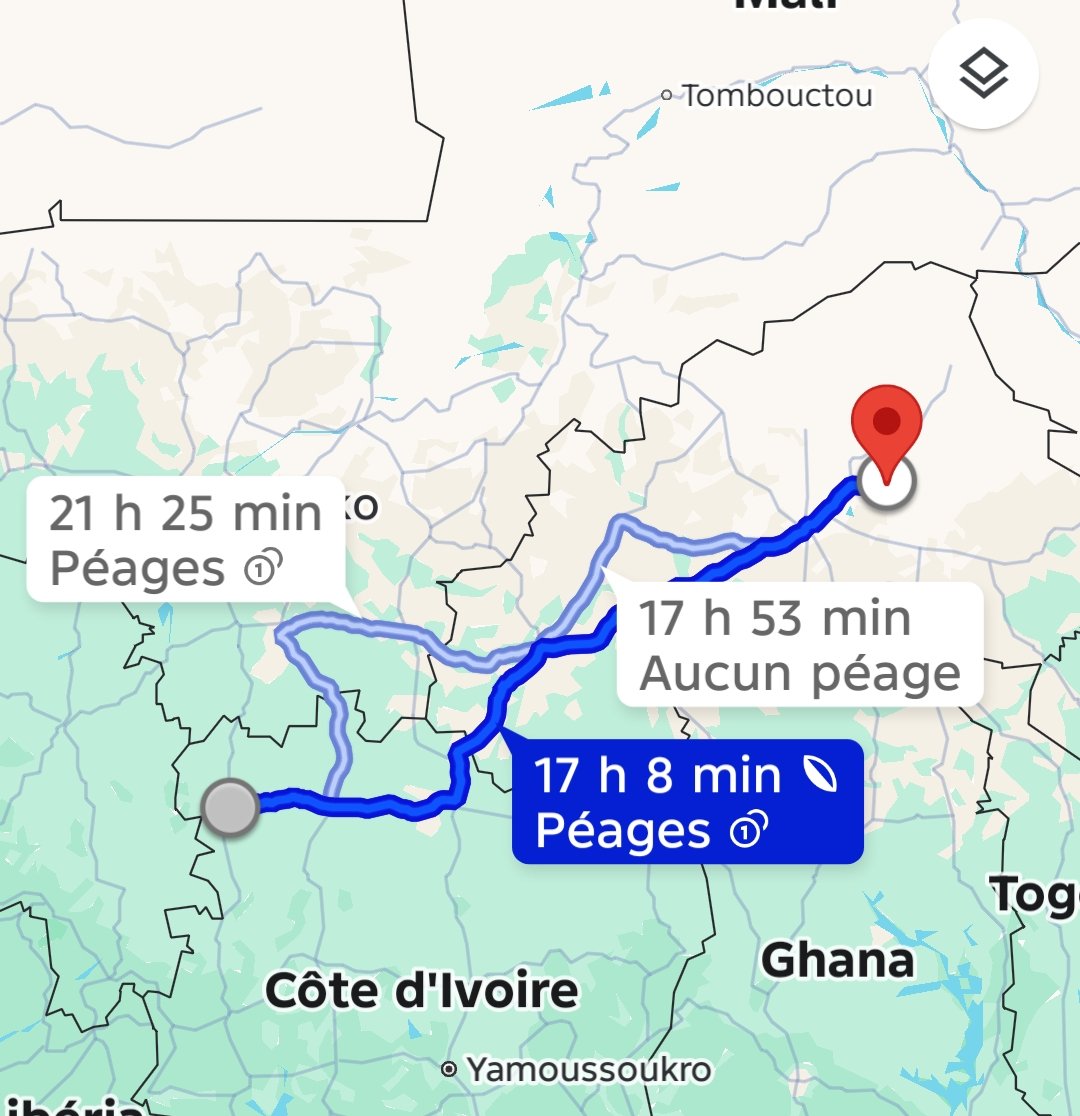 JeanB_Zongo's tweet photo. En effet 🤣 ils ont fait 1285 Kilomètres et traversé tout le Burkina en passant par Ouagadougou et bobo avec leur motos et leurs armes pour attaquer #boala dans le centre nord du Burkina 🇧🇫. 
Donc l'armée burkinabè et les drones n'ont rien vu de ce trajet ? 
Espèce de chien https://t.co/5Ray9tRIwI