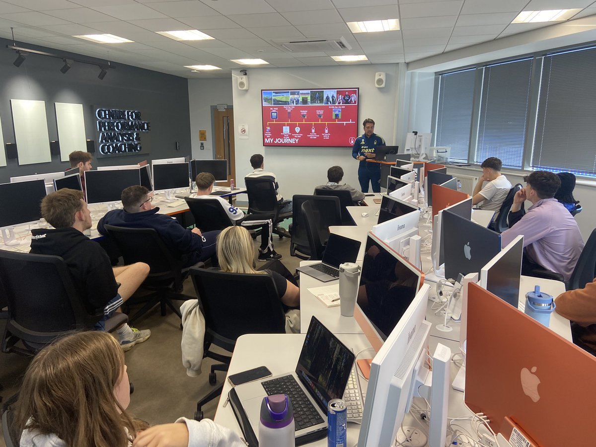 Thanks to James Flower presenting to our <a href="/DerbyUni/">University of Derby</a> <a href="/DerbyUniSportEx/">School of Sport and Exercise Science</a> MSc Perfomance Analysis pathway students about his work on the MSc (derby.ac.uk/postgraduate/s…) and with <a href="/DerbyshireCCC/">Derbyshire CCC</a> and <a href="/NFFCWomen/">Nottingham Forest Women</a> <a href="/Scottnicholls22/">Scott Nicholls</a> <a href="/CLChandler86/">Charlotte Chandler</a> <a href="/andy_hooton/">Dr Andy Hooton</a> <a href="/HudlAnalysis/">Hudl Analysis</a>