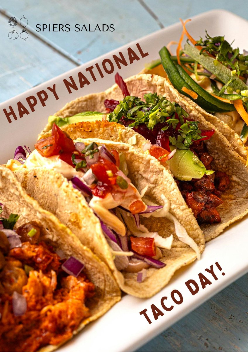 SpiersSalads's tweet photo. Happy #NationalTacoDay !🌮

Fresh, vibrant and the perfect street food item! You just can't beat a good taco. 

#spierssalads #tacoday https://t.co/G3fsBH3YNX