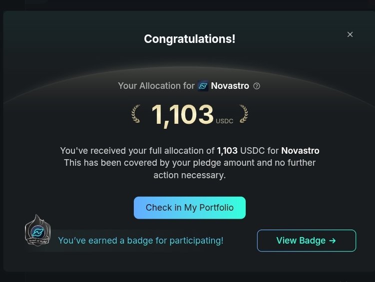 Allocation for $XNL now reflecting on Kaito.

GG to everyone who pledged.

And to all <a href="/Novastro_xyz/">Novastro | RWAfi</a> community
