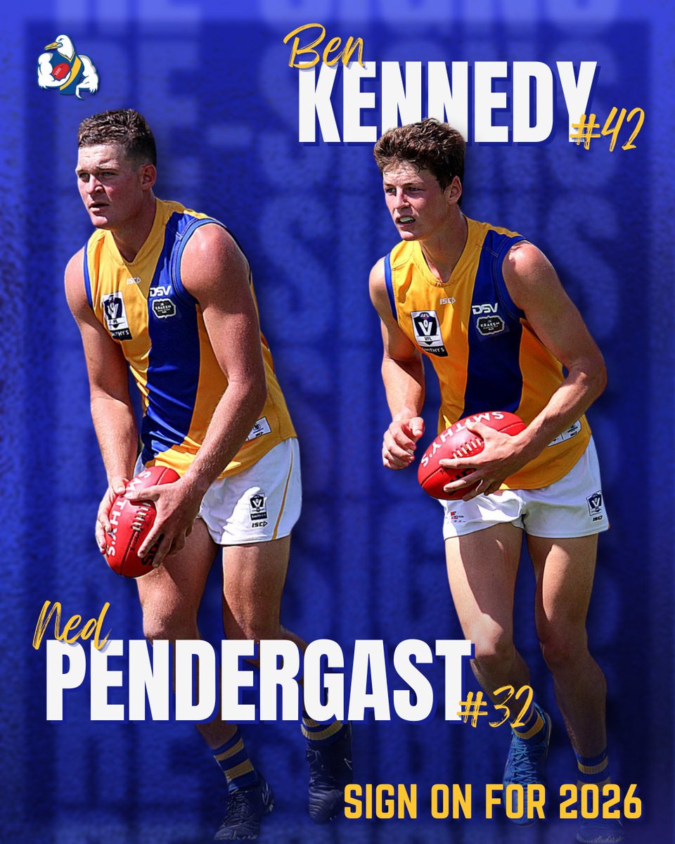 The good news keeps coming 🙌

Yarrawonga duo Ned Pendergast and Ben Kennedy have recommitted following their first season with the Seagulls.

Learn more: williamstownfc.com.au/yarrawonga-duo…