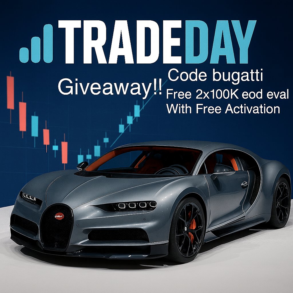 UncleBugatti's tweet image. 🎁Massive Giveaway🎁
Shout out to my boy Sean!
2x100K EOD eval on @TradeDayFunding 

Rules
1. Follow me and @TradeDayFunding 
2. Like &amp;amp; Retweet Tradeday Sean
3. Tag 3 friends

Winners will be picked on 10/17
1 on twitter and 1 on youtube