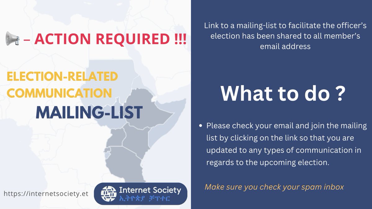 📢 ACTION REQUIRED!

A mailing-list has been shared to all members’ emails to facilitate the communication about the upcoming officer's election

✅ Check your inbox ( or spam folder)
✅ Click the link to join the mailing-list
✅ Stay updated on all election-related communication