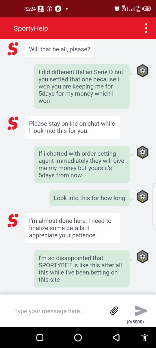 ojoelemeka's tweet photo. Please guys check this out what @SportyBetNG  did to me i won a game but was told it will take 5 days to get my money but easy to give me lost not easy to give winnings https://t.co/MHcEv6E5OE