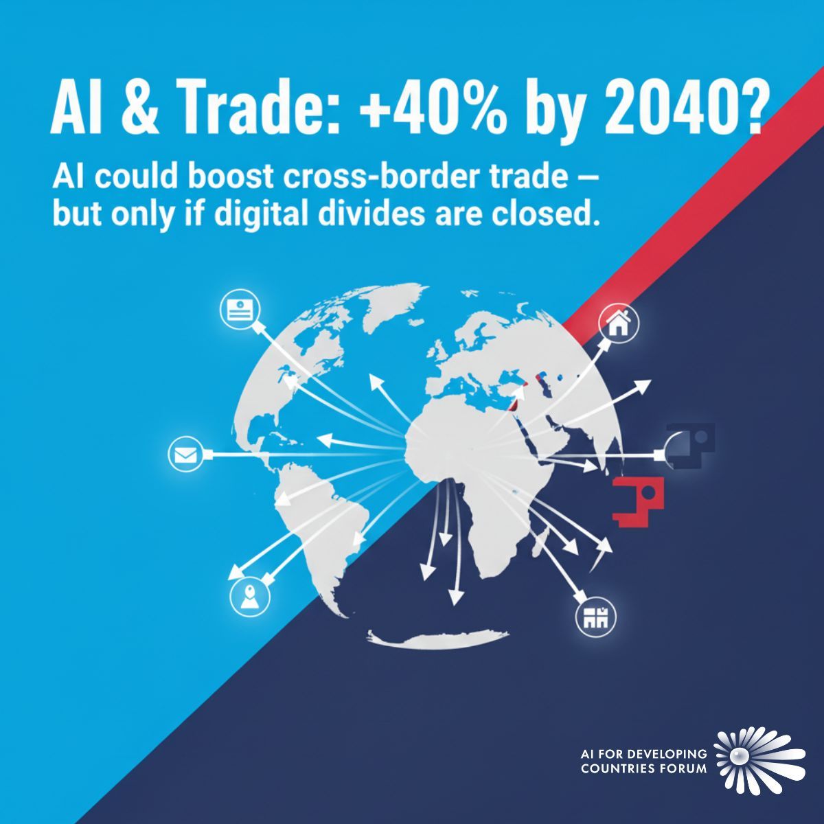 aifodforum's tweet image. AI could boost global trade by 40% by 2040, says WTO’s 2025 report.
But without inclusive policies & digital access, gains may worsen inequality.
👉 How do we ensure developing nations share the benefits?
wto.org/english/news_e…
#AIForDevelopment